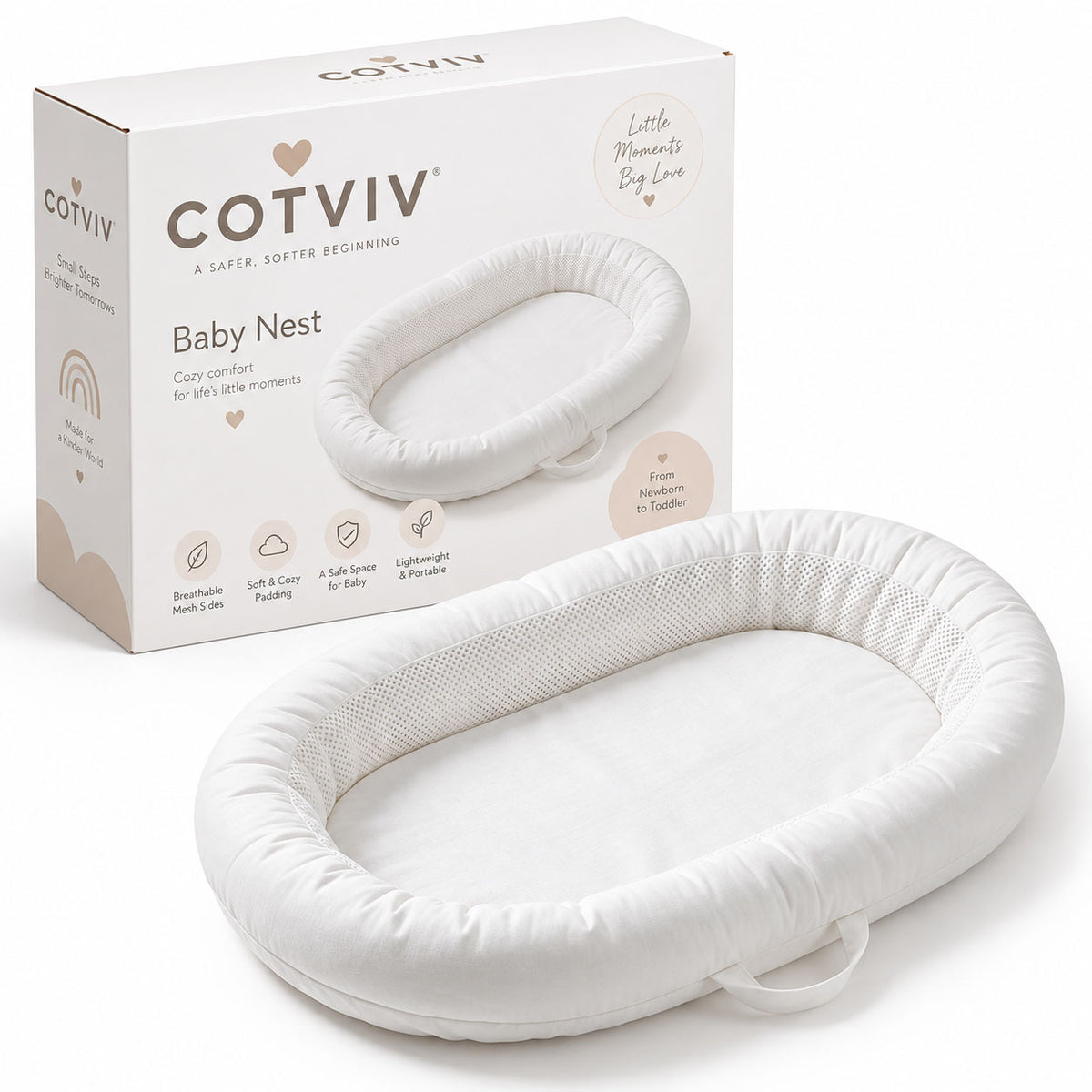 Breathable Mesh Baby Lounger Nest Portable Newborn Sleep Bed Anti-Pressure Floor Mat 75x45cm